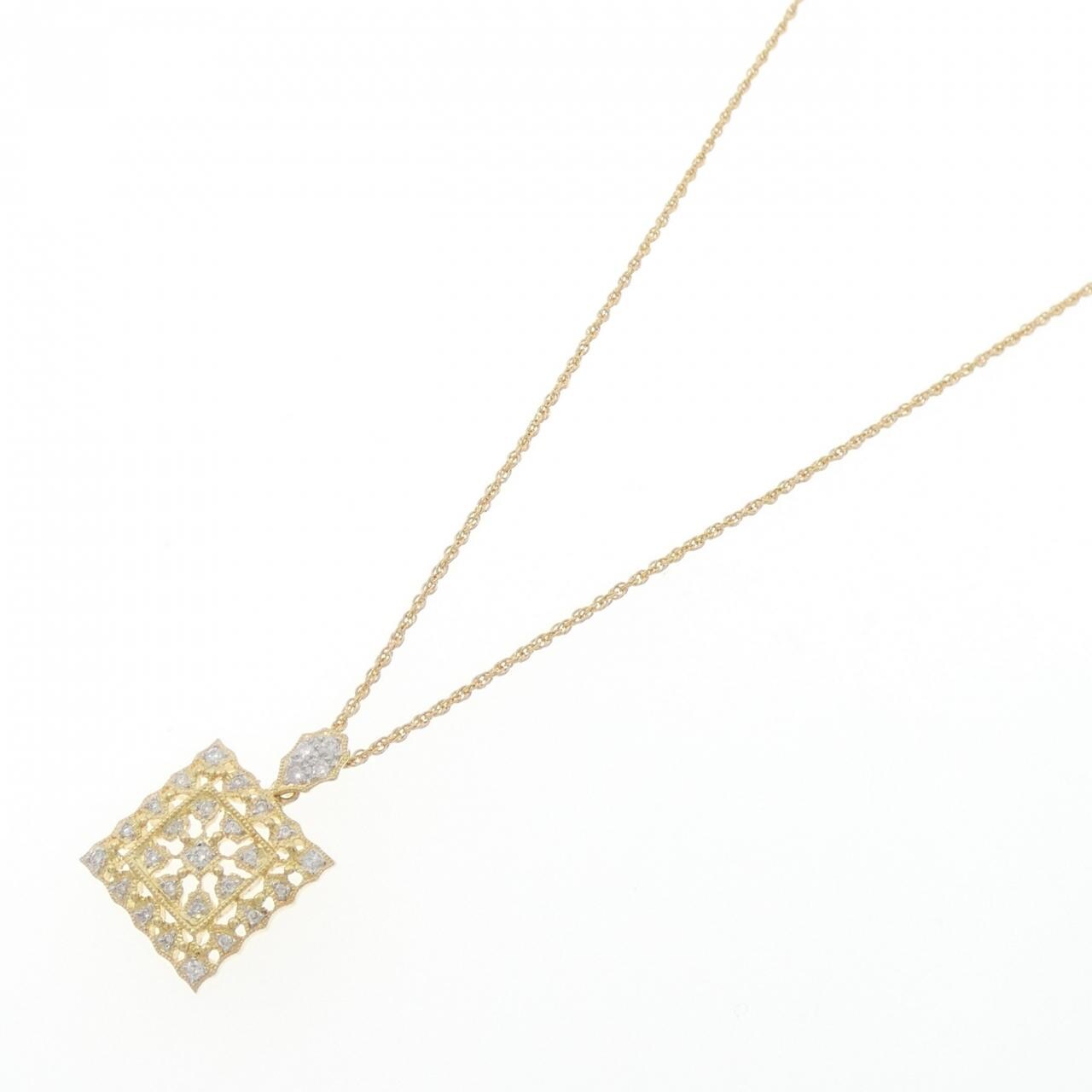 K18YG/K18WG ダイヤモンド ネックレス 0.22CT