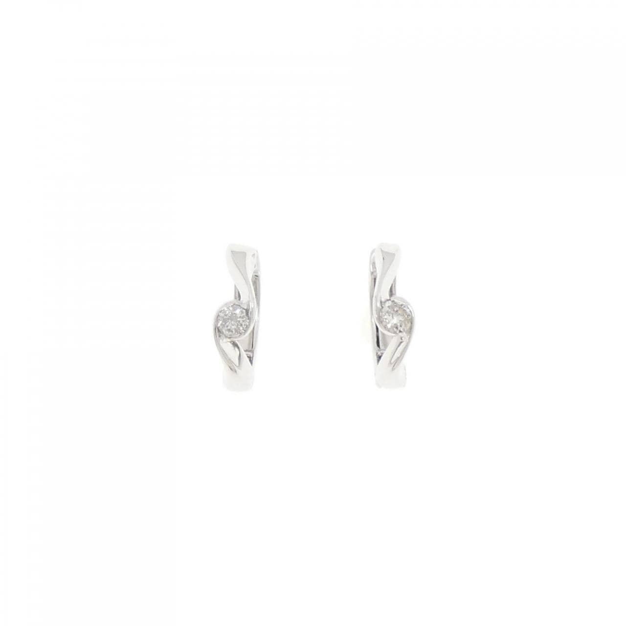 K18WG ダイヤモンド ピアス 0.10CT