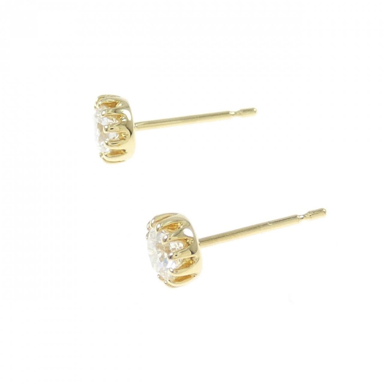 [Remake] K18YG/ST Diamond earrings 0.325CT 0.336CT D SI1 EXT