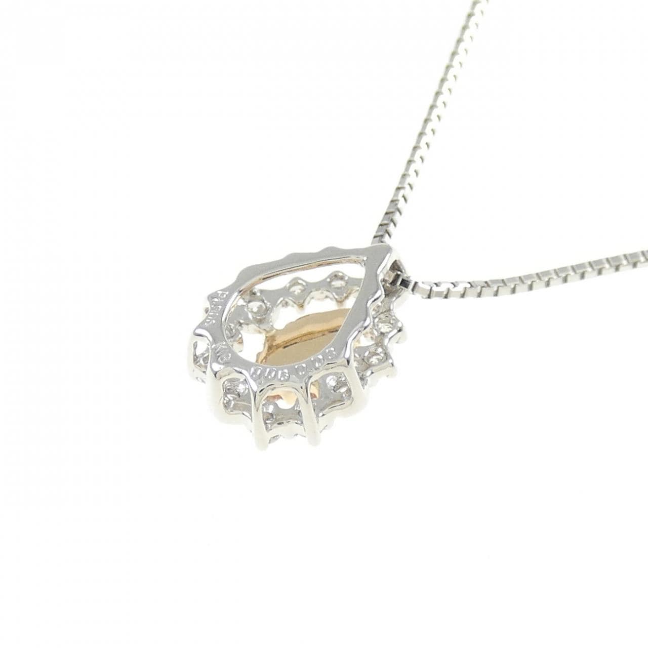 PT900/K18PG/PT850 ピンクダイヤモンド ネックレス 0.06CT