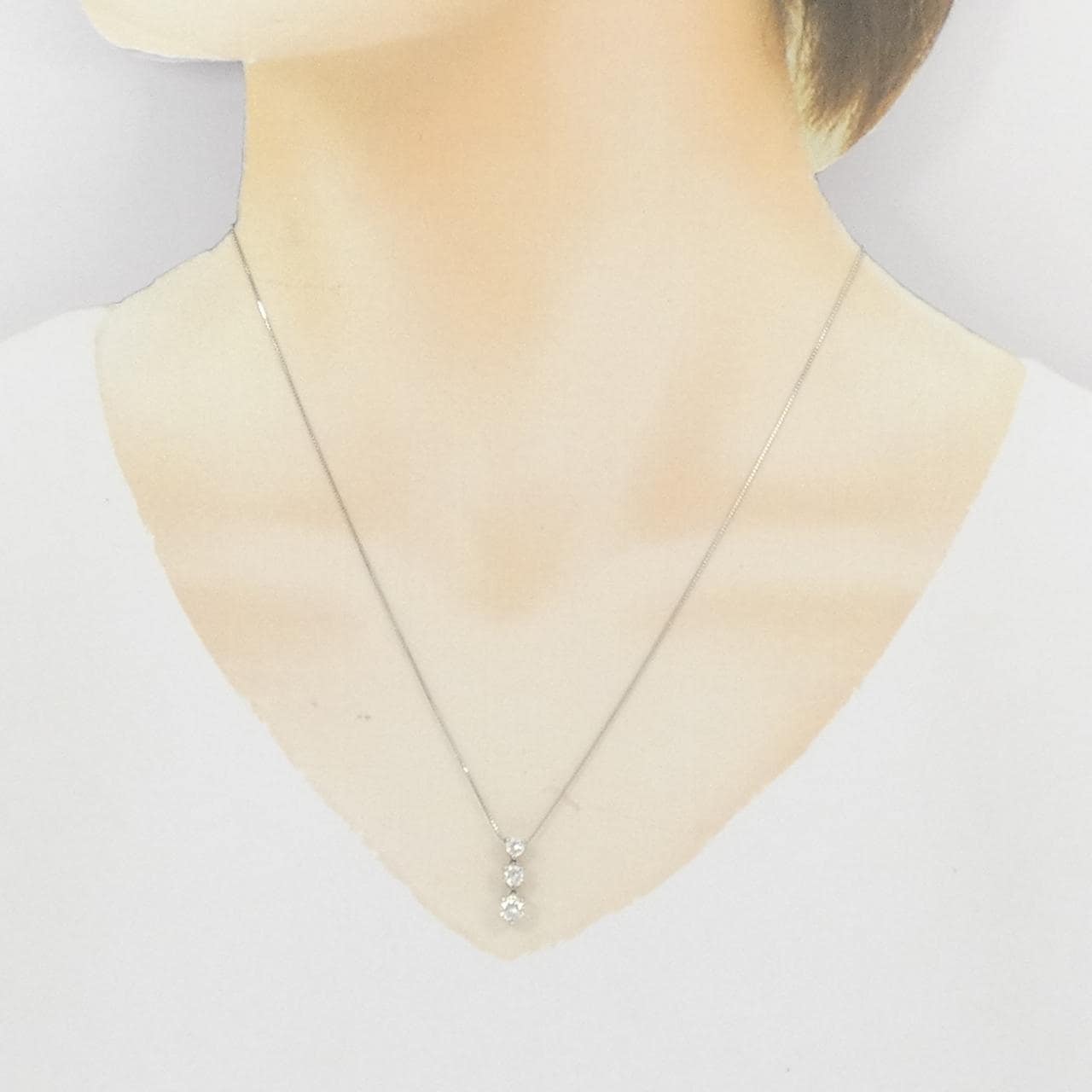 PT850 スリーストーン ダイヤモンド ネックレス 0.60CT