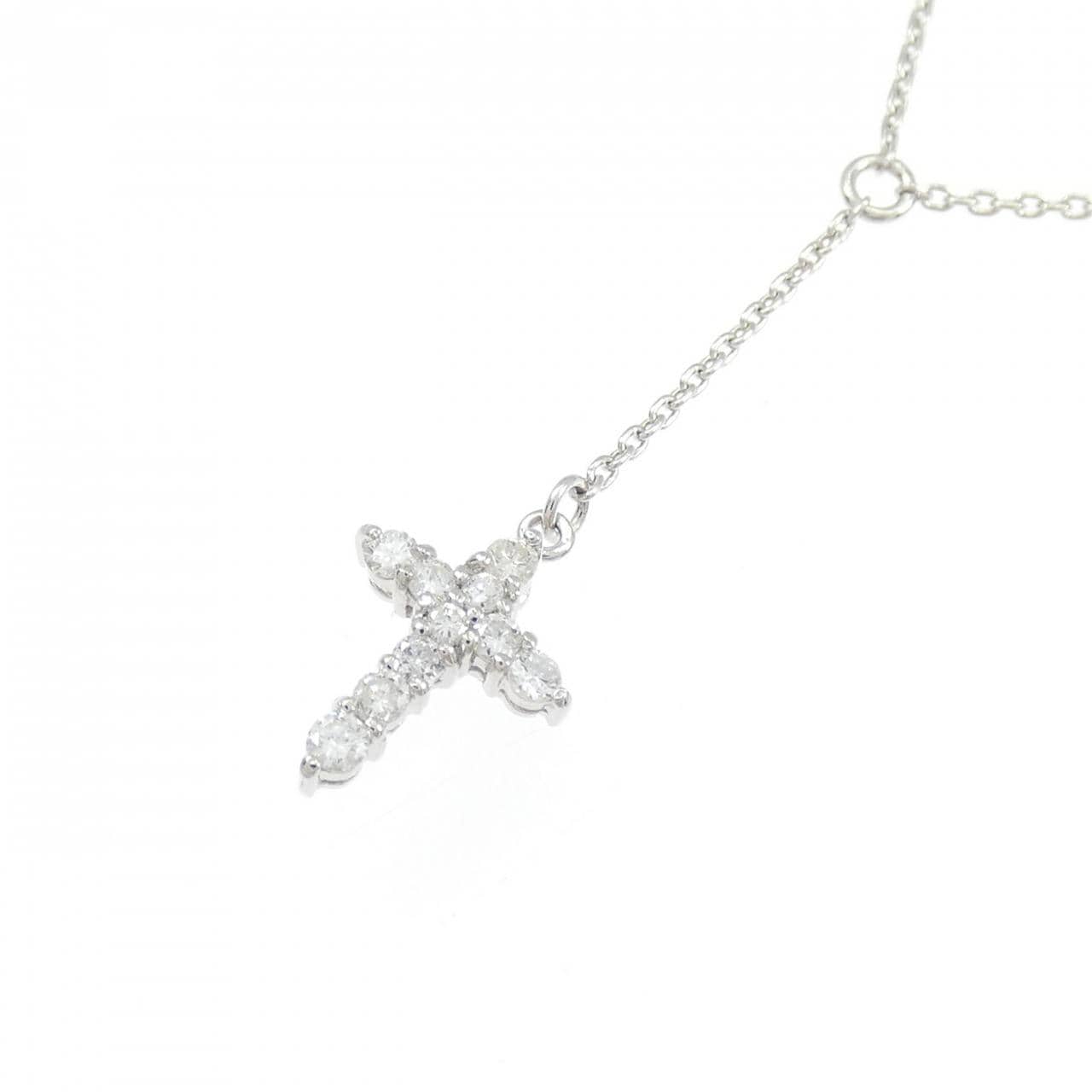 PT900/PT850 クロス ダイヤモンド ネックレス 0.16CT