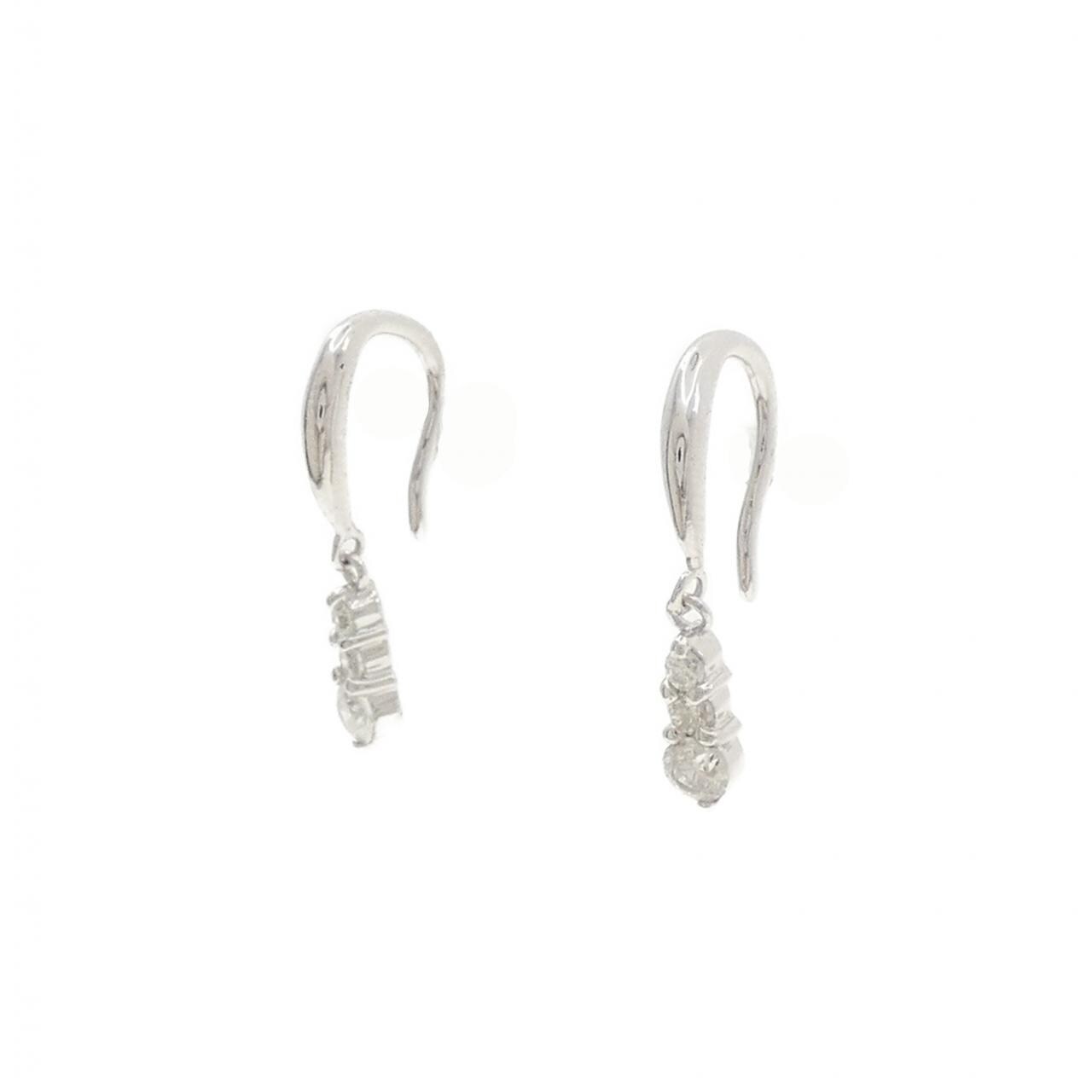 K18WG ダイヤモンド ピアス 0.20CT