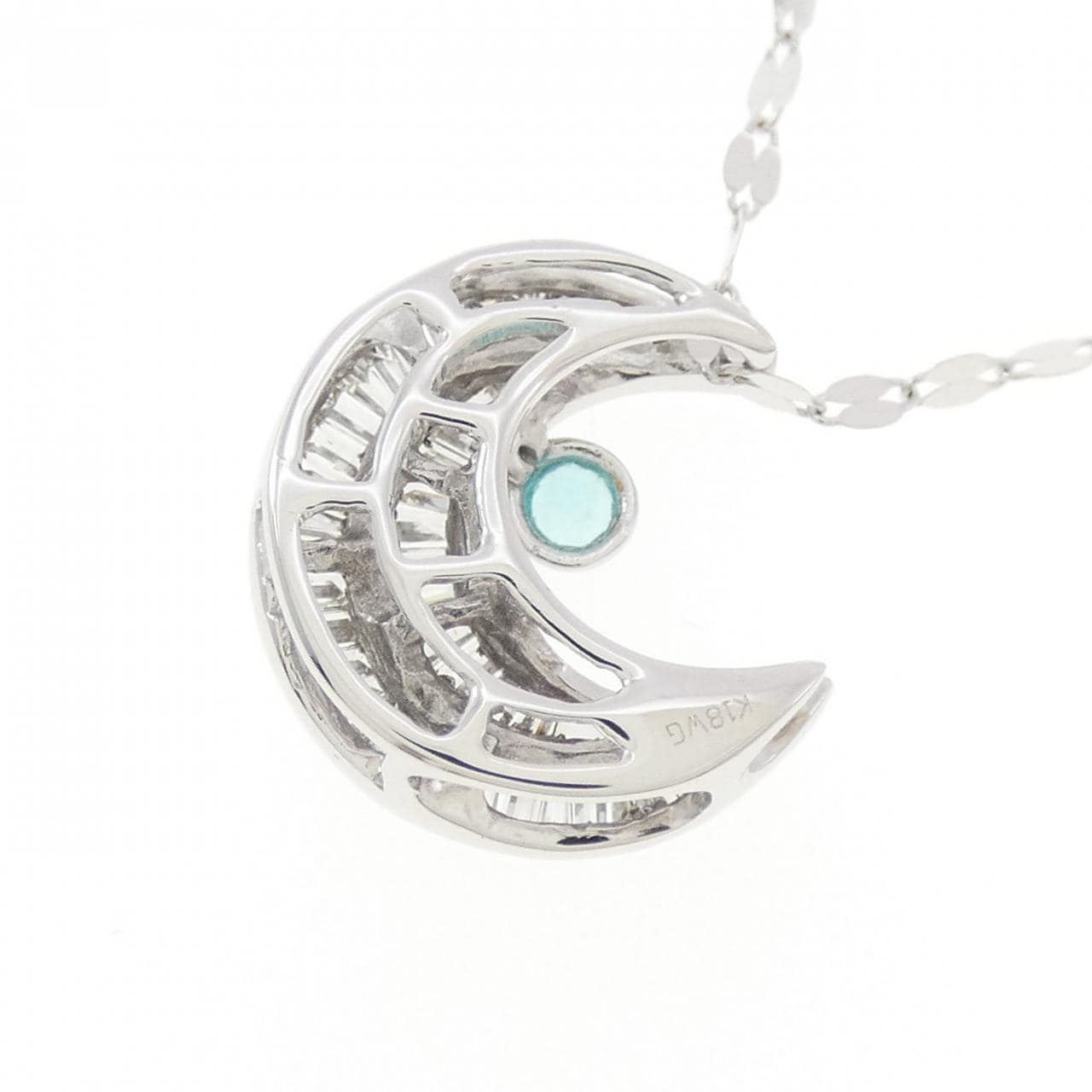 K18WG ムーン トルマリン ネックレス