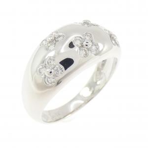 K18WG フラワー ダイヤモンド リング 0.52CT