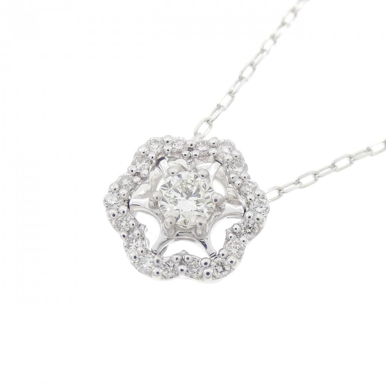 K18WG ダイヤモンド ネックレス 0.32CT