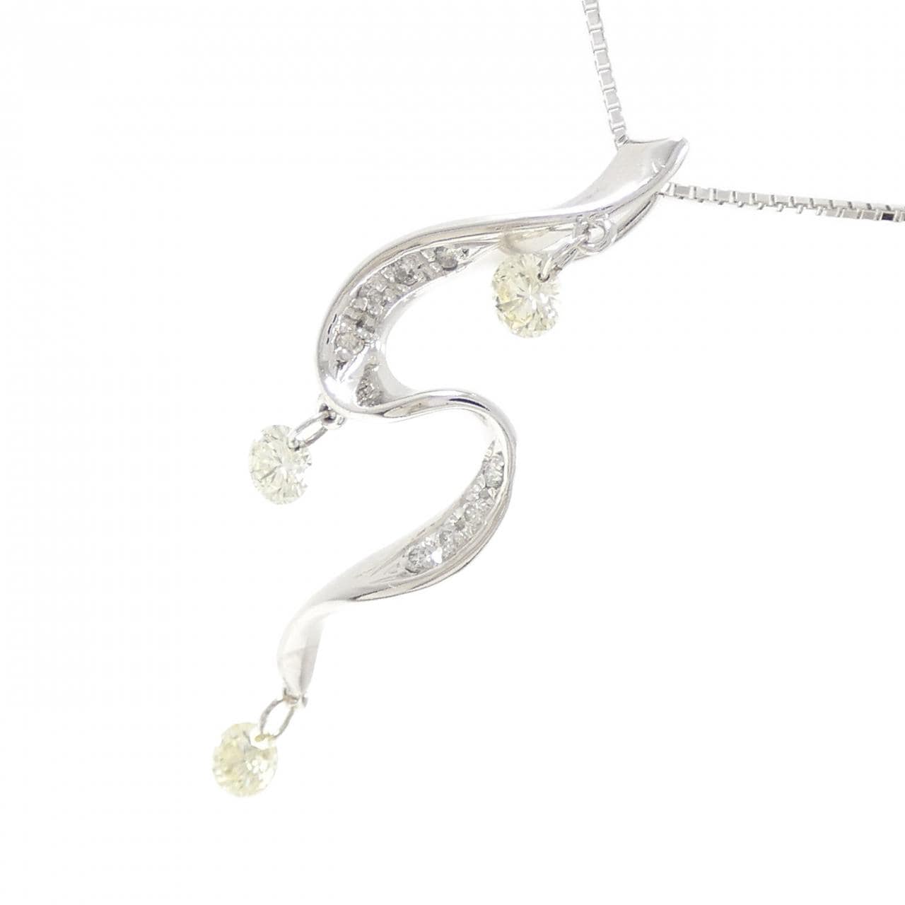 K18WG ダイヤモンド ネックレス 0.46CT