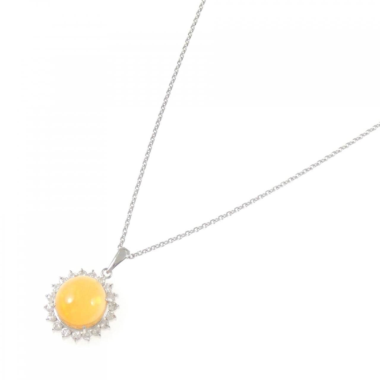 PT900/PT850 オパール ネックレス 6.42CT