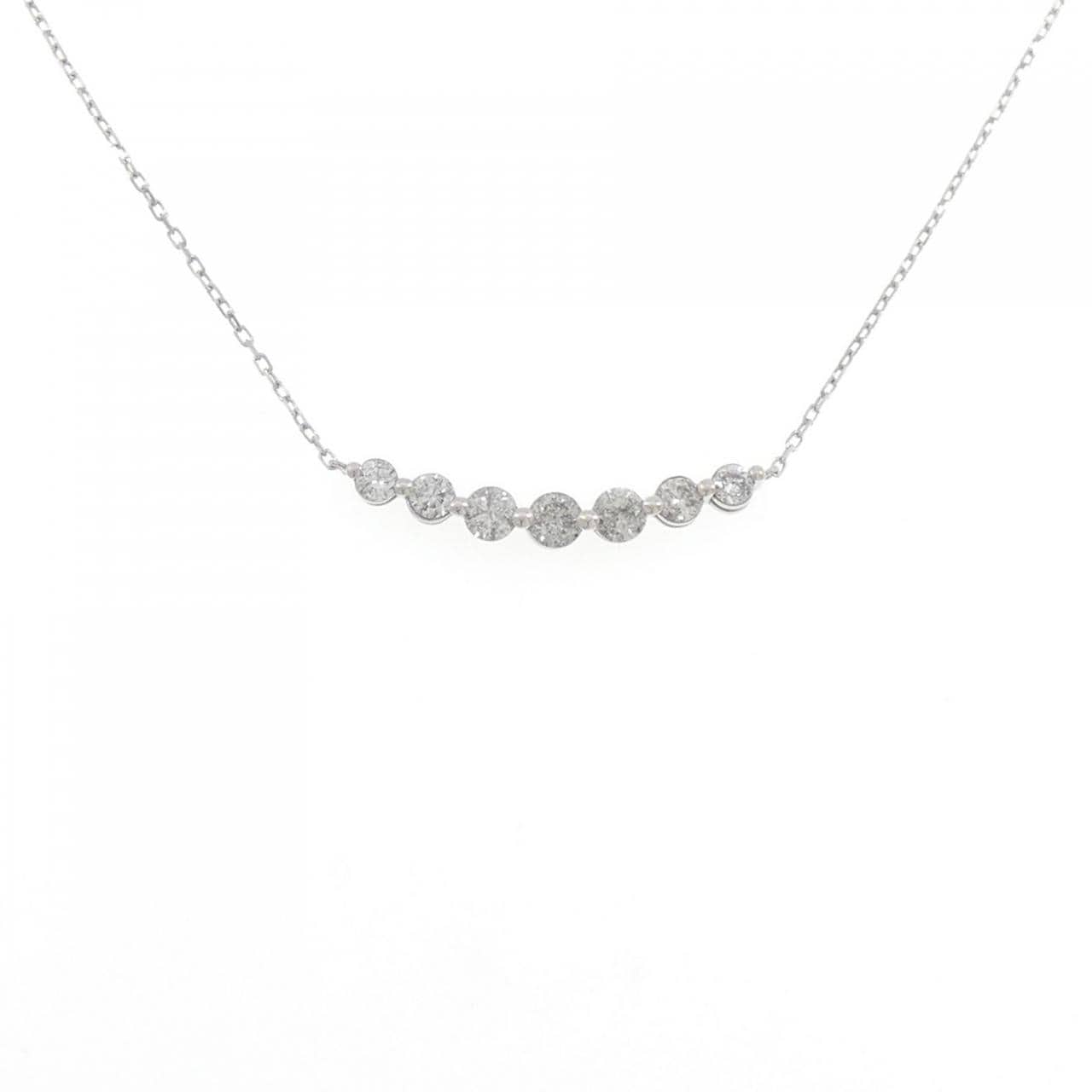 K18WG ダイヤモンド ネックレス 0.7CT