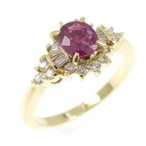 K18YG ルビー リング 0.45CT