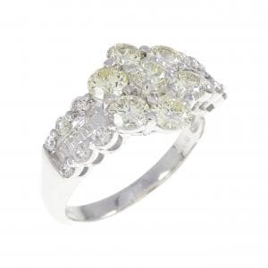 K18WG フラワー ダイヤモンド リング 1.50CT