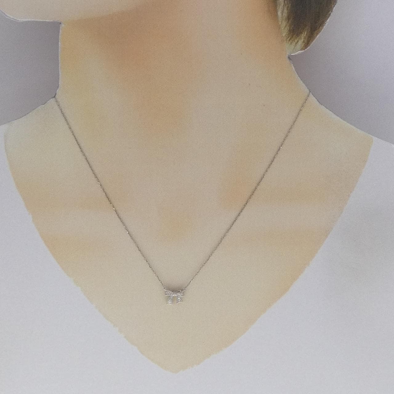 PT900/PT850 リボン ダイヤモンド ネックレス 0.05CT