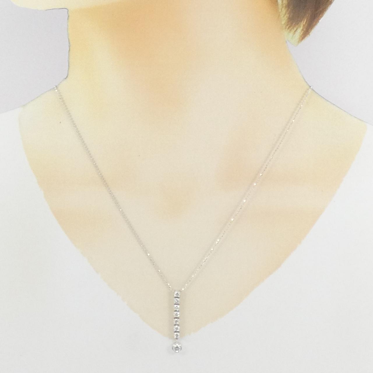 K18WG ダイヤモンド ネックレス 0.80CT