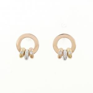 K18スリーカラー ダイヤモンド ピアス 0.08CT