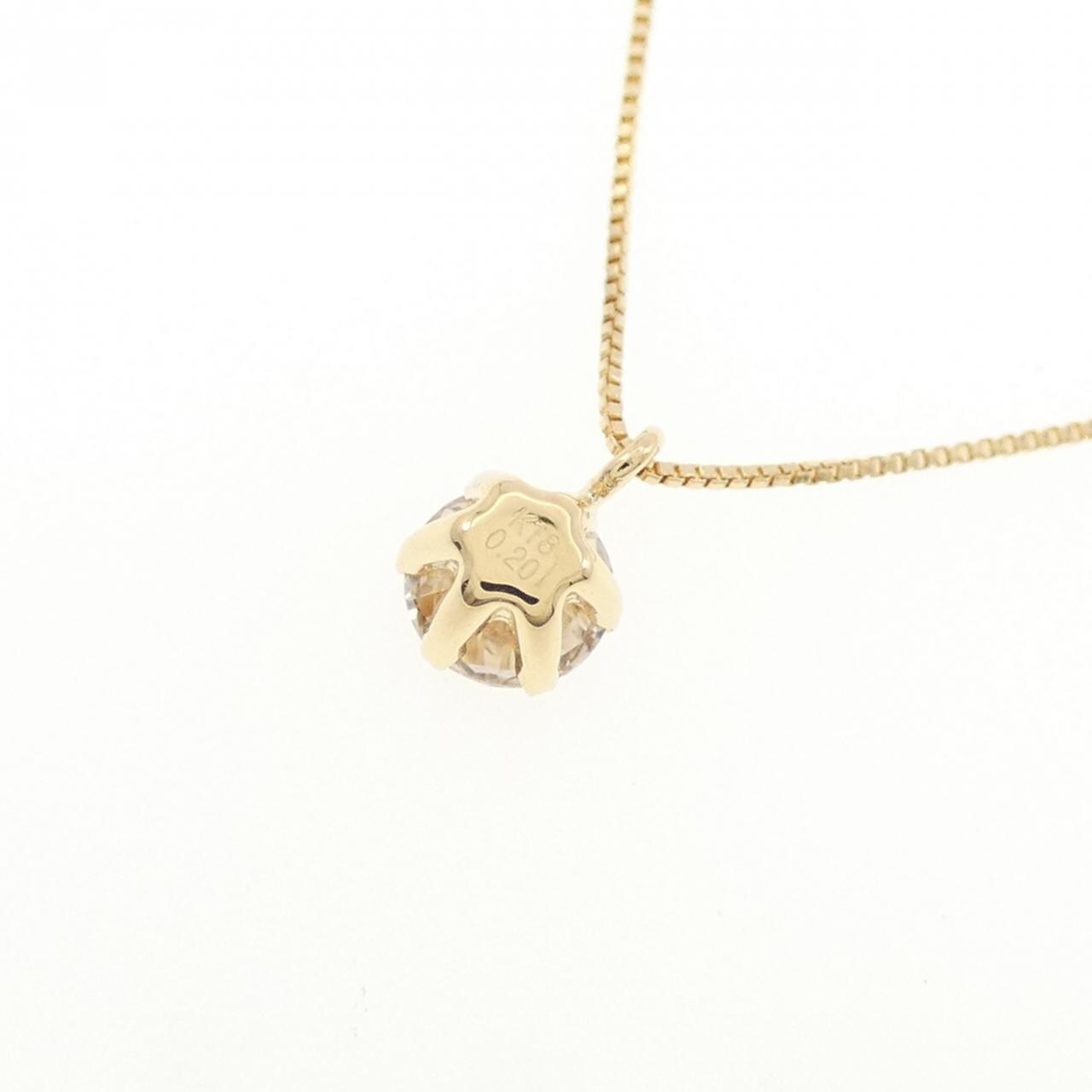 K18YG Solitaire Diamond Necklace 0.20CT