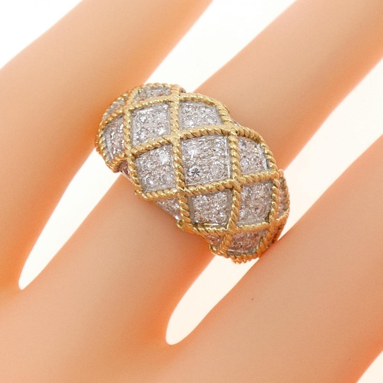 K18YG/K18WG ダイヤモンド リング 0.90CT