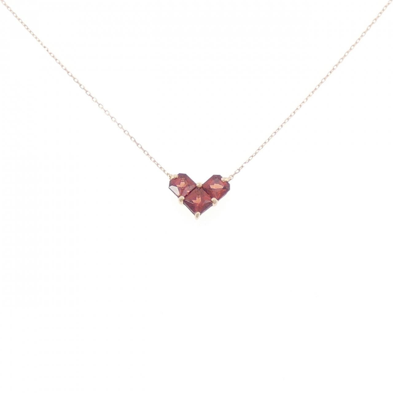 K10PG ハート ガーネット ネックレス