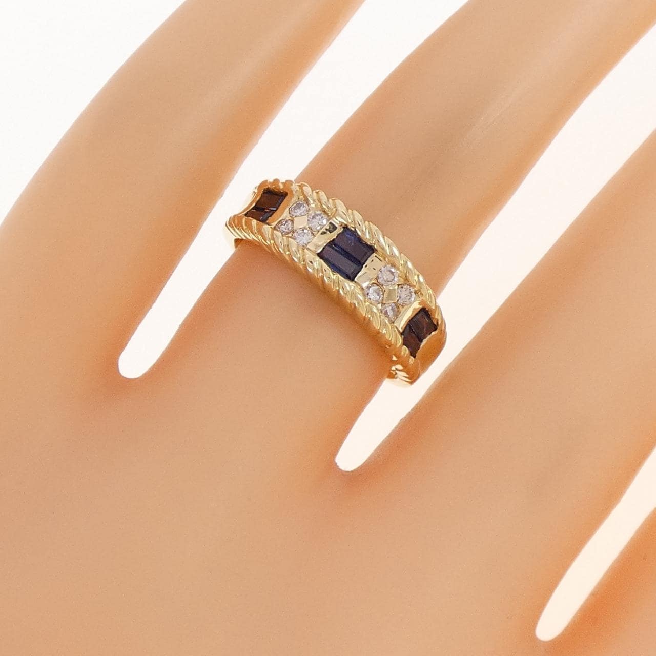 K18YG サファイヤ リング 0.35CT