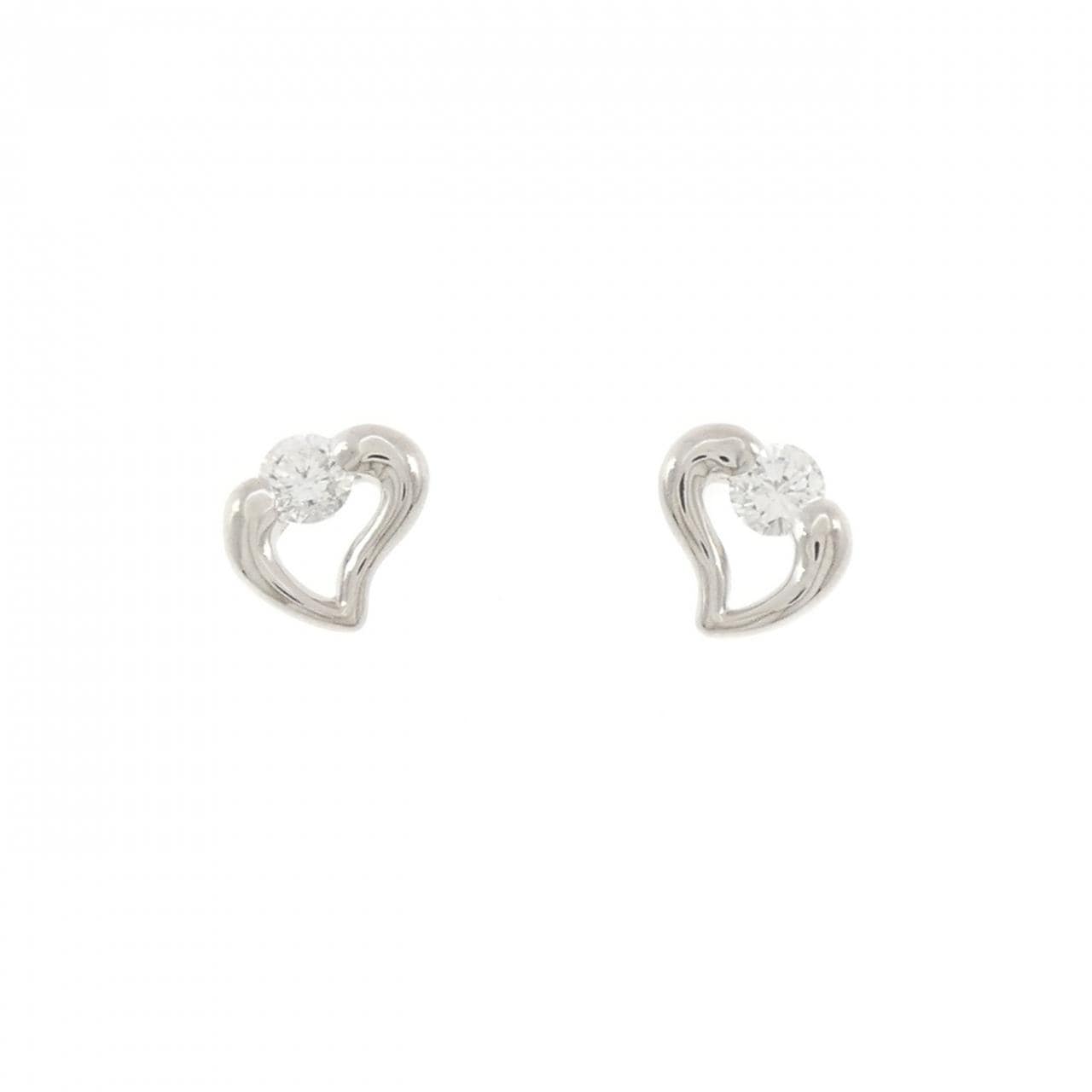 PT900 ハート ダイヤモンド ピアス 0.521CT