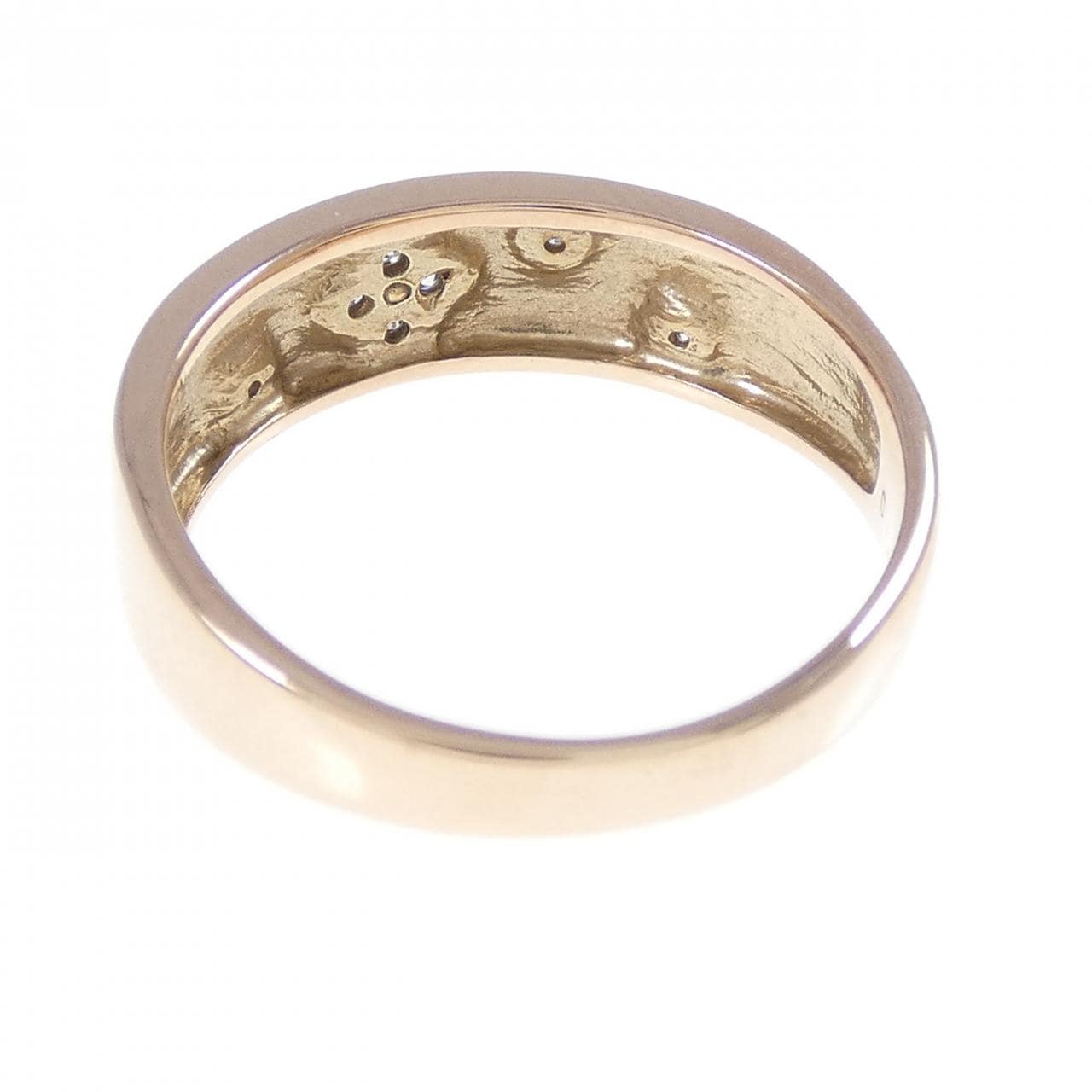 K18PG フラワー ダイヤモンド リング 0.10CT