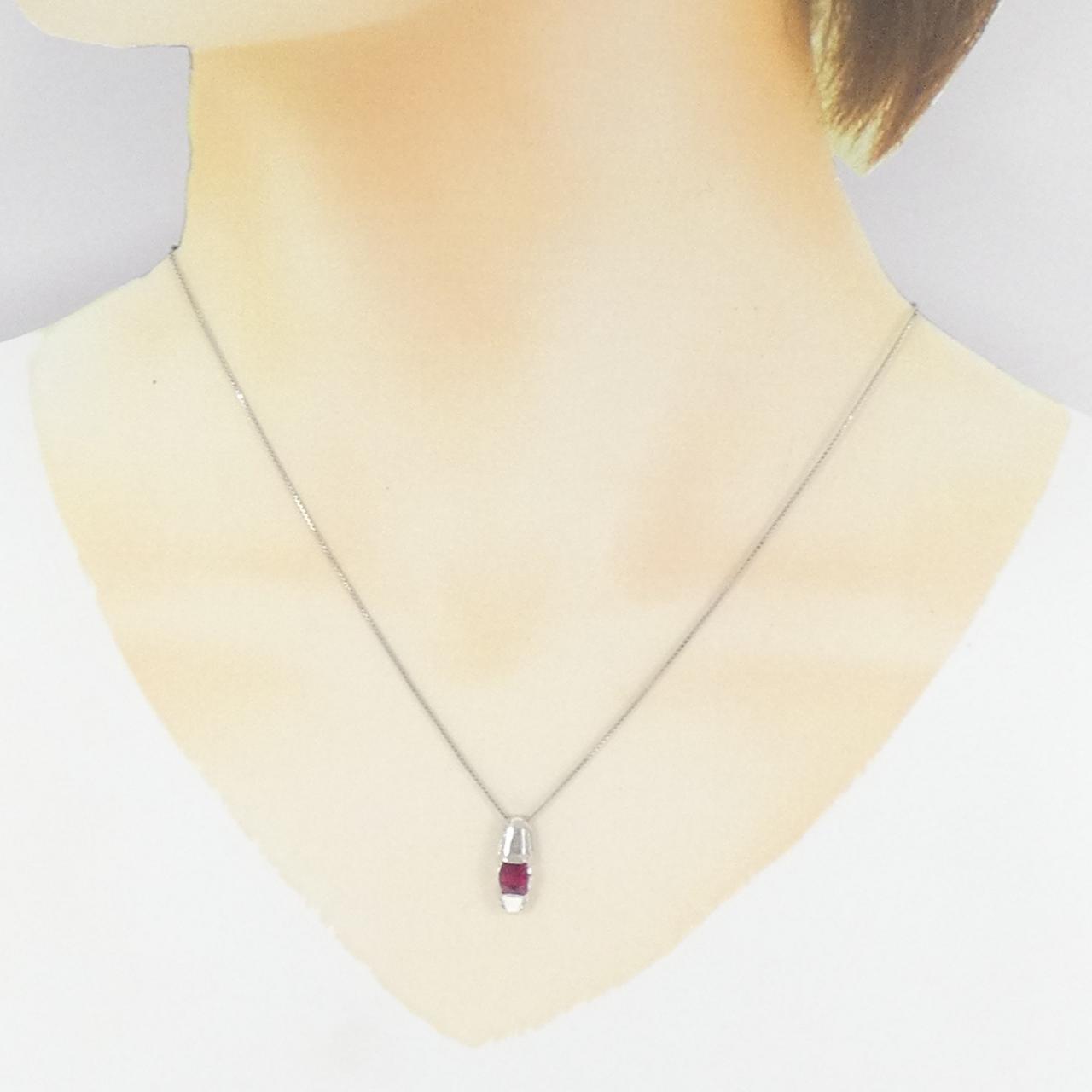 PT ルビー ネックレス 0.72CT
