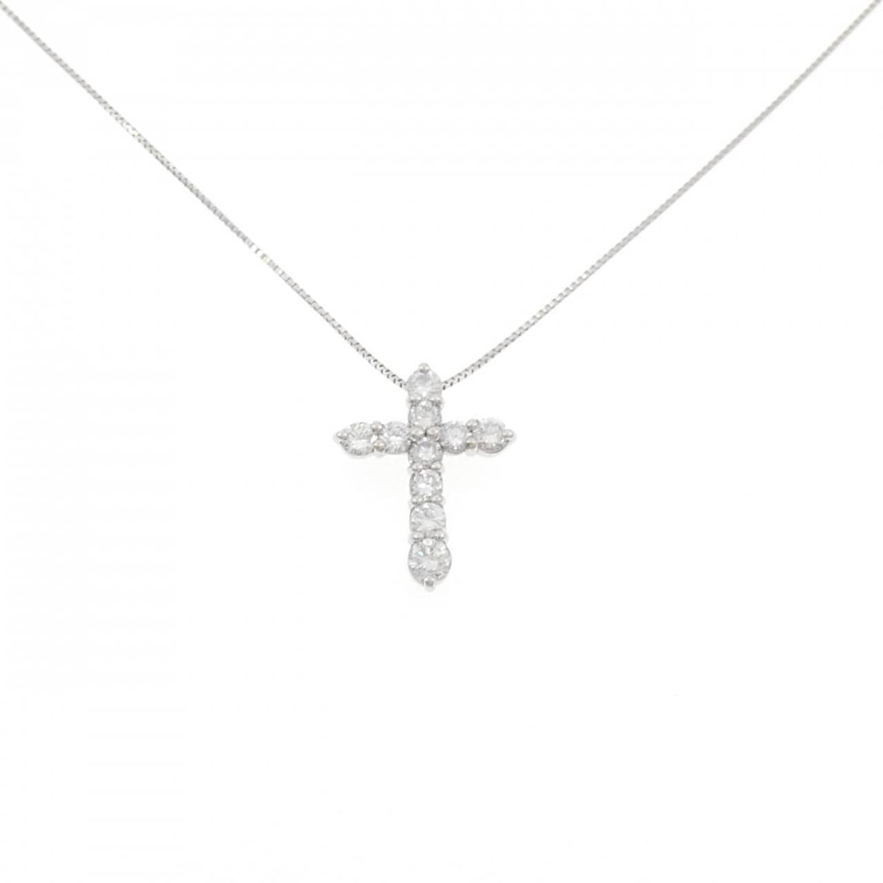 PT900/PT850 クロス ダイヤモンド ネックレス 1.01CT