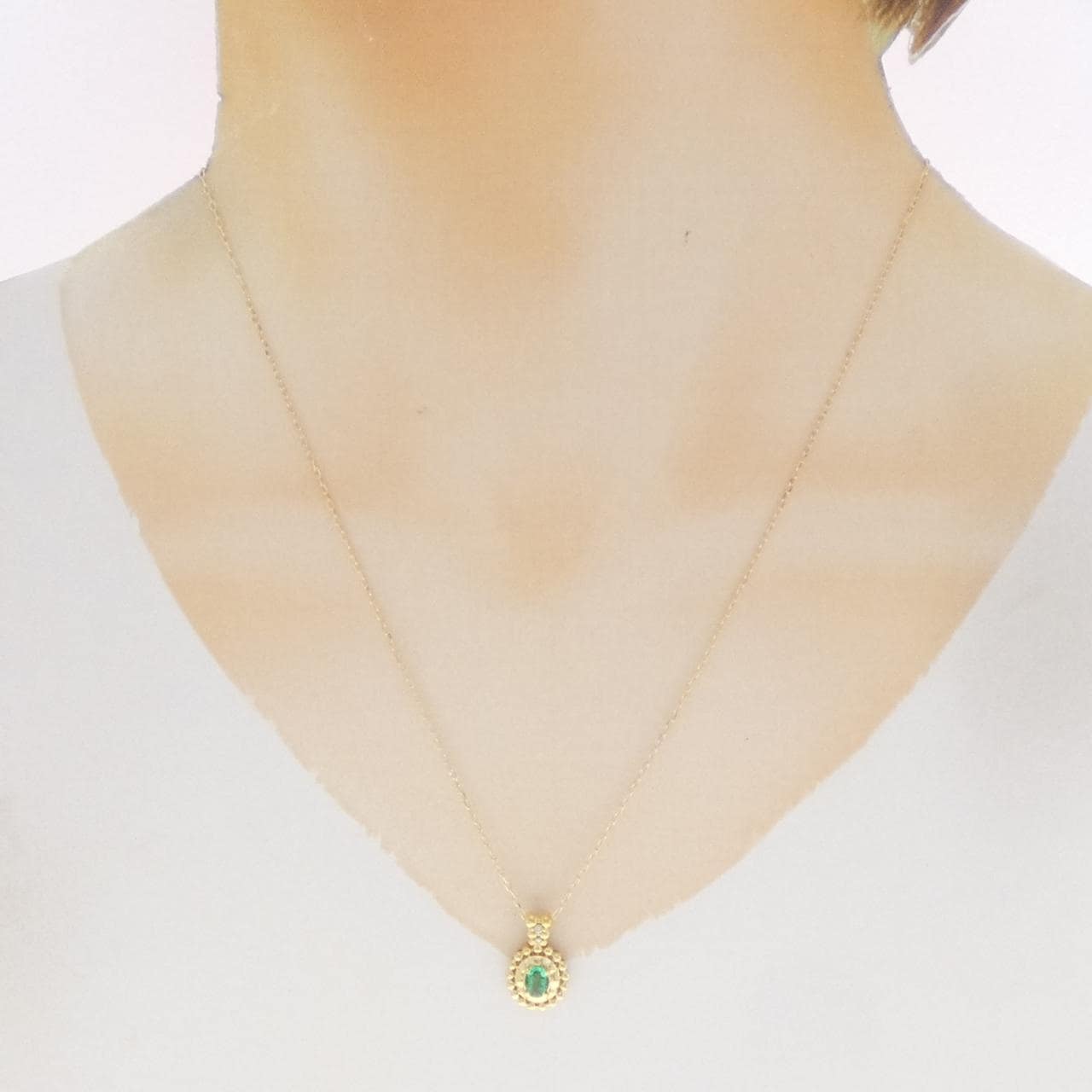 K18YG エメラルド ネックレス 0.25CT