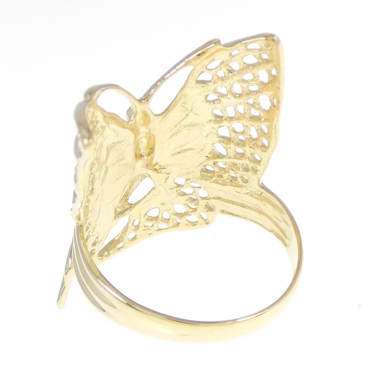 K18YG butterfly ring