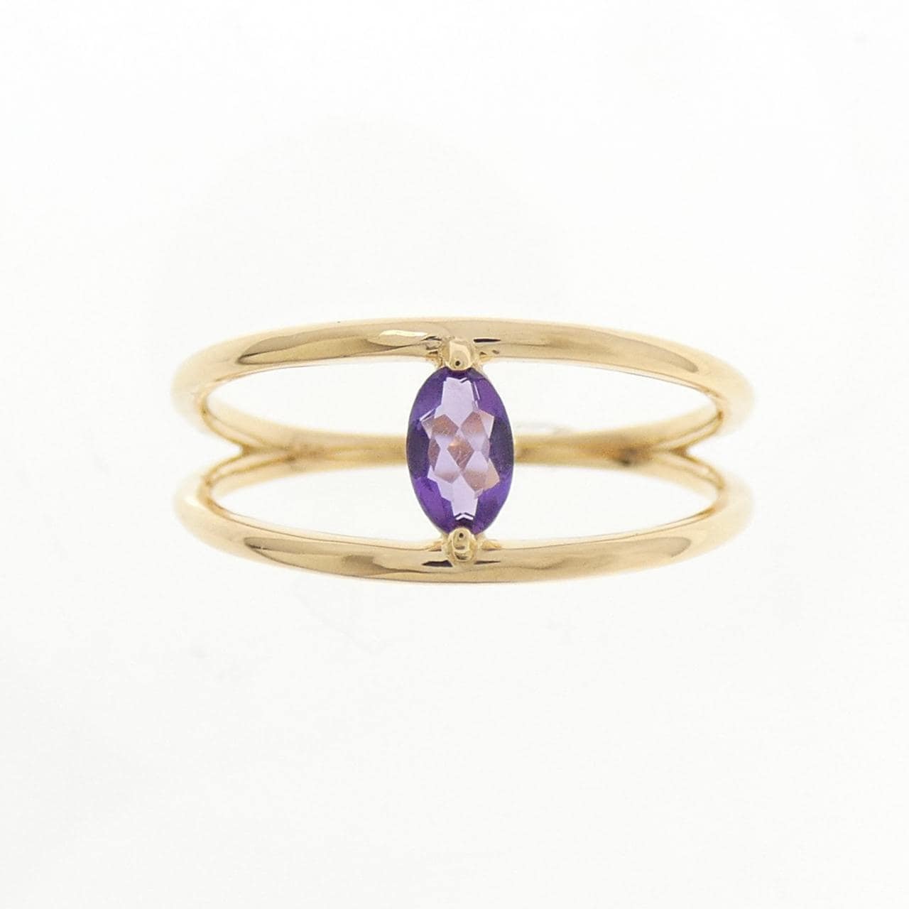 【新品】K18YG アメジスト リング