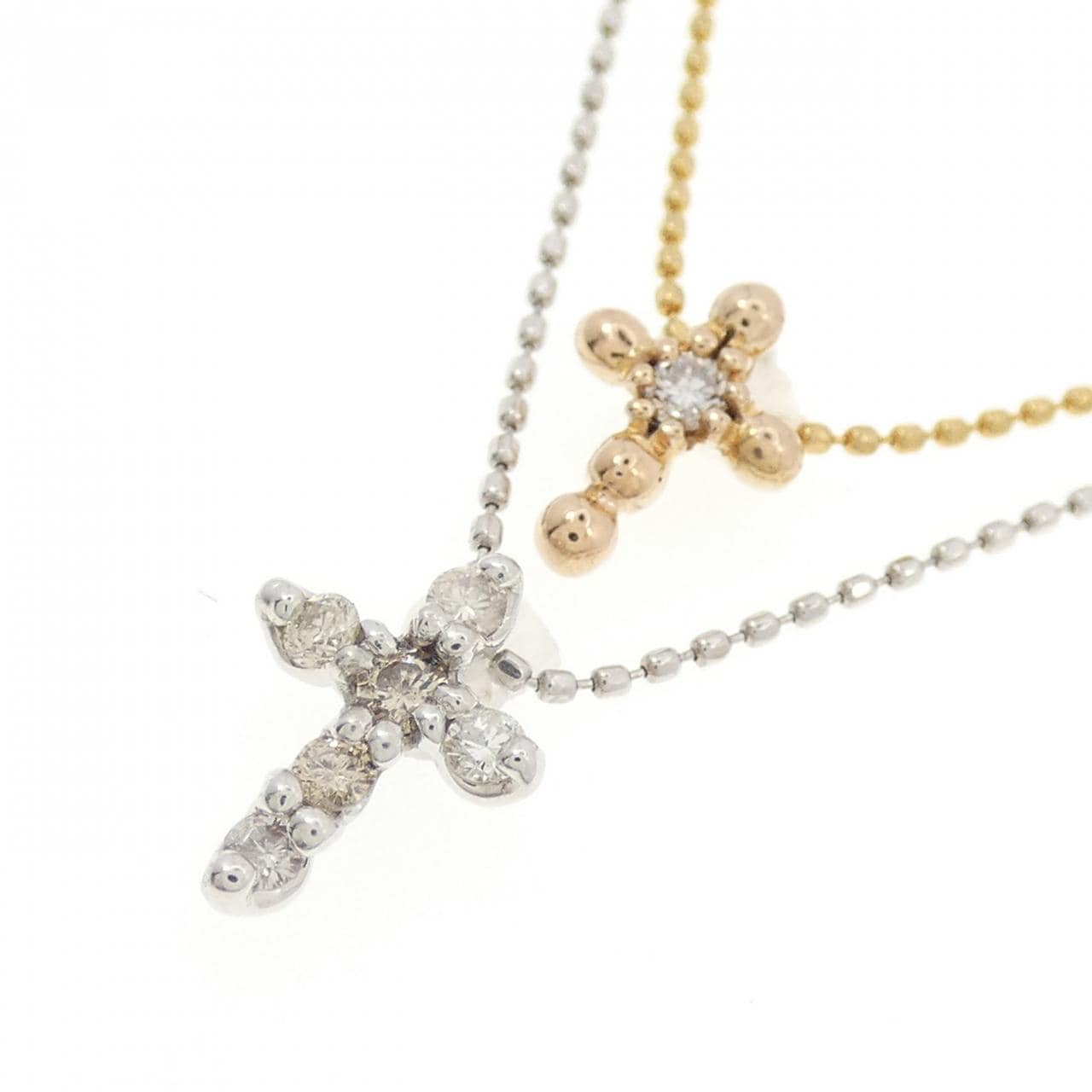 K18YG/K18WG ダイヤモンド ネックレス 0.20CT