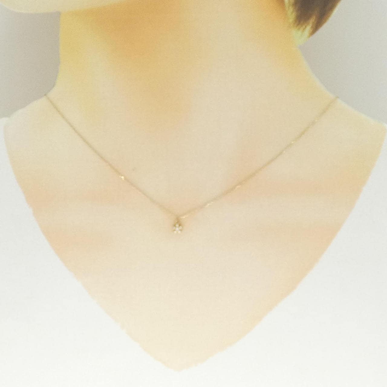 K18PG フラワー ダイヤモンド ネックレス 0.01CT