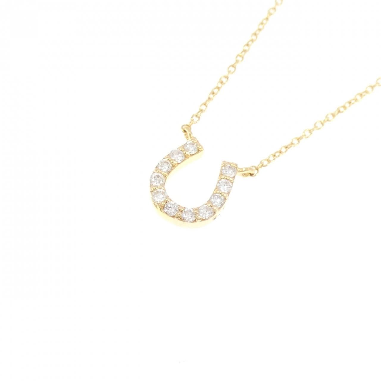 K18YG ホースシュー ダイヤモンド ネックレス 0.11CT