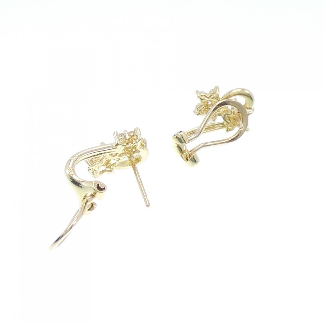 限​定​販​売​】 K18YG フラワー ダイヤモンド ピアス 0.62CT