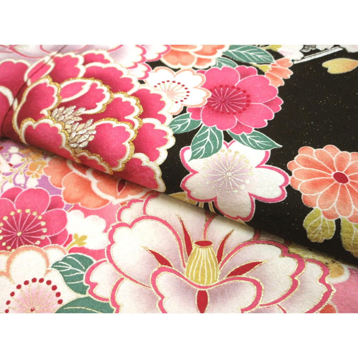 振袖　銀通しボカシ染　友禅金彩加工　刺繍入り