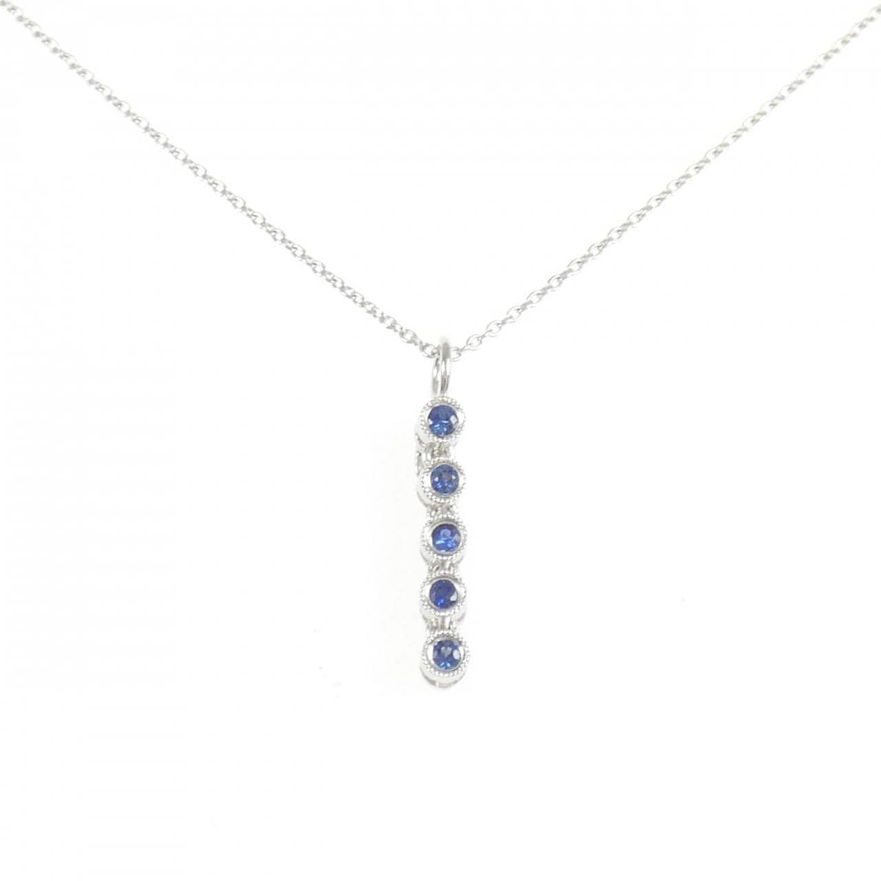 K18WG サファイヤ ネックレス 0.15CT