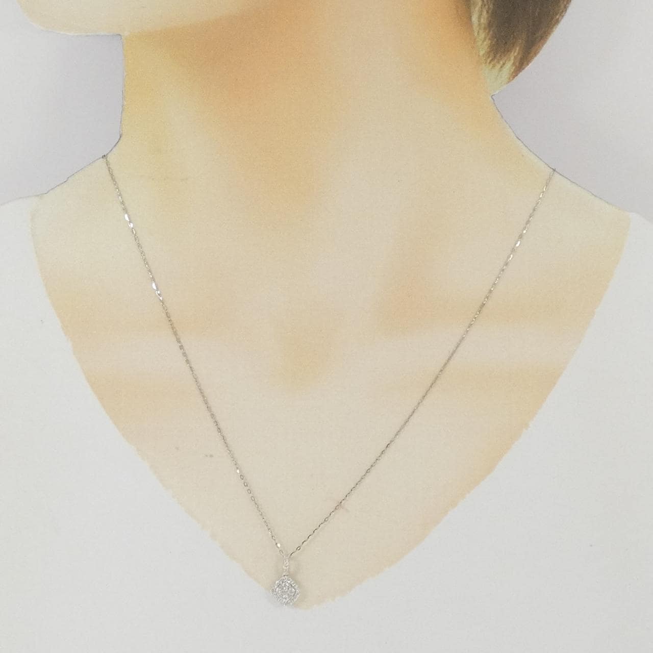 K18WG ダイヤモンド ネックレス 0.20CT