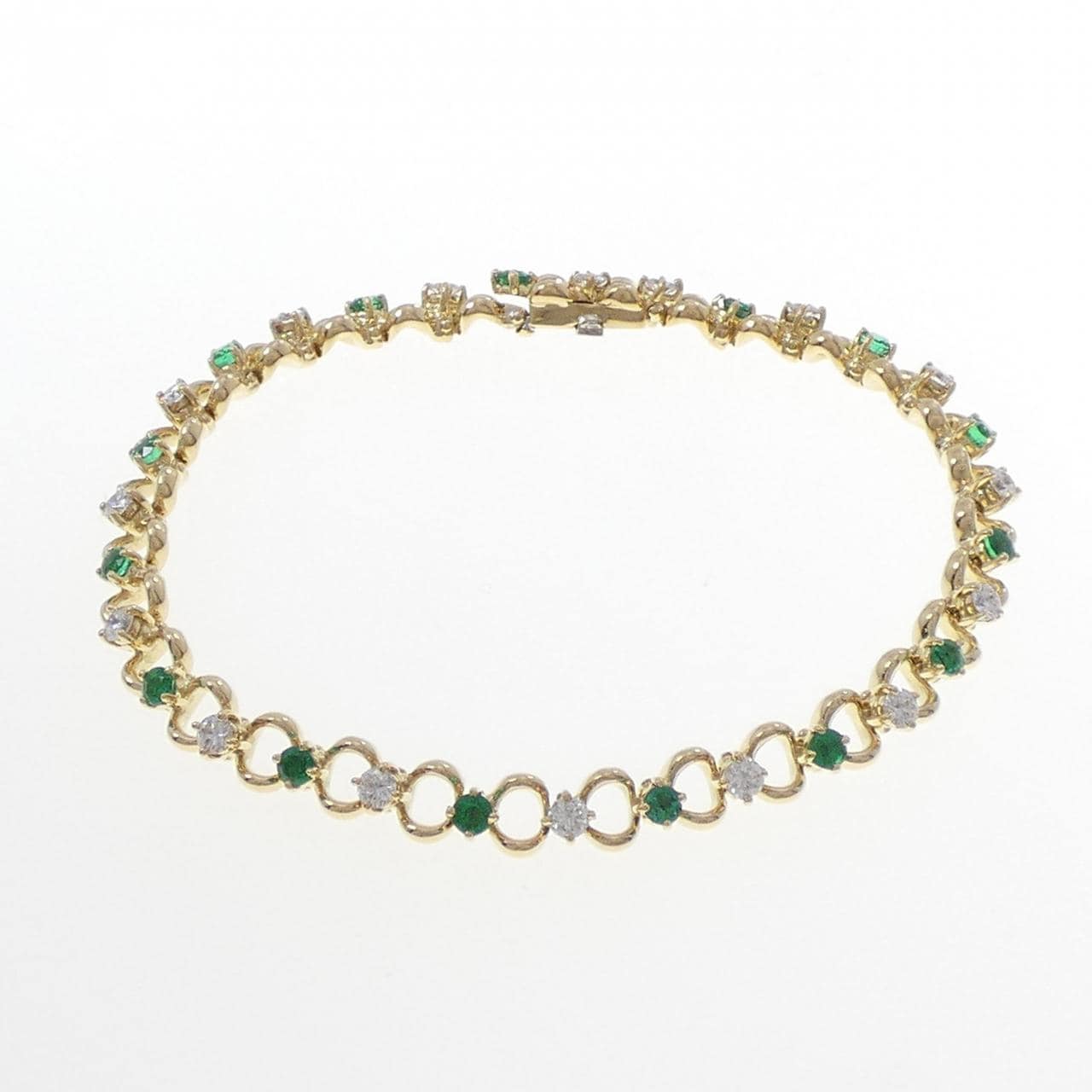 18KYG エメラルド ブレスレット
