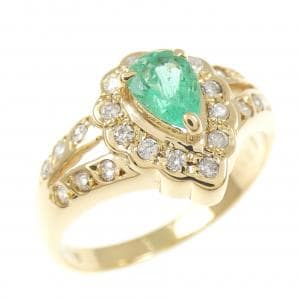 K18YG エメラルド リング 0.35CT