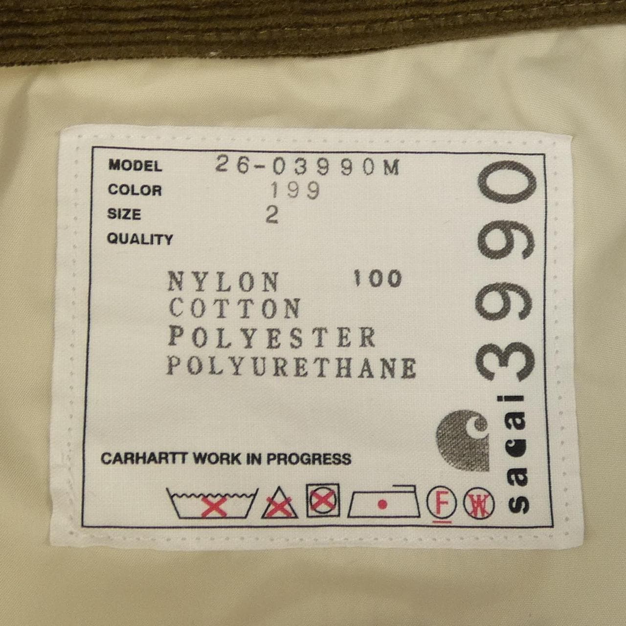 サカイ SACAI CARHARTT　WIP 26-03990M ブルゾン