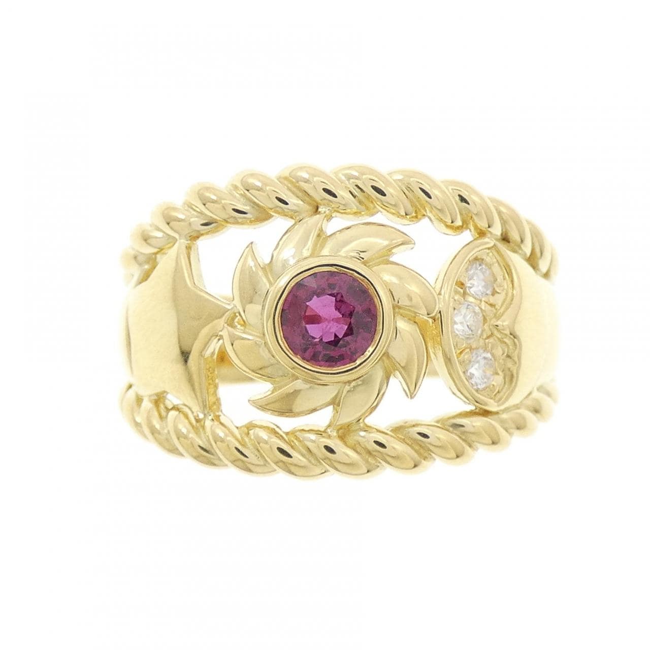 K18YG ルビー リング 0.23CT