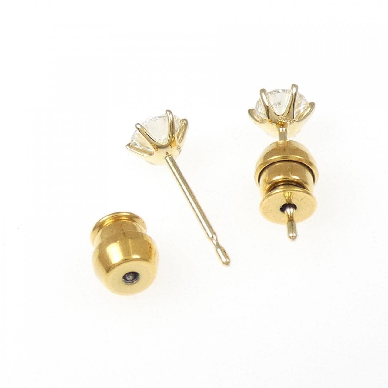 [再加工款] K18YG/ST鑽石耳環 0.309CT 0.336CT H SI2 EXT