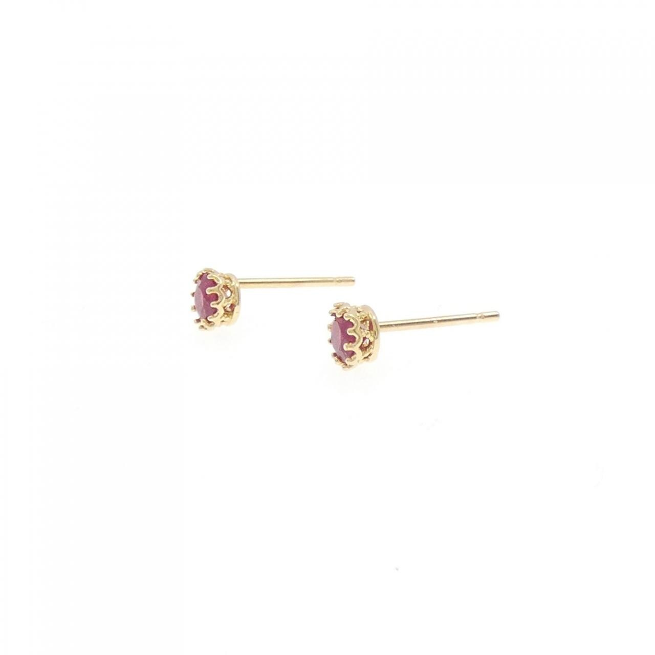 K18YG ルビー ピアス