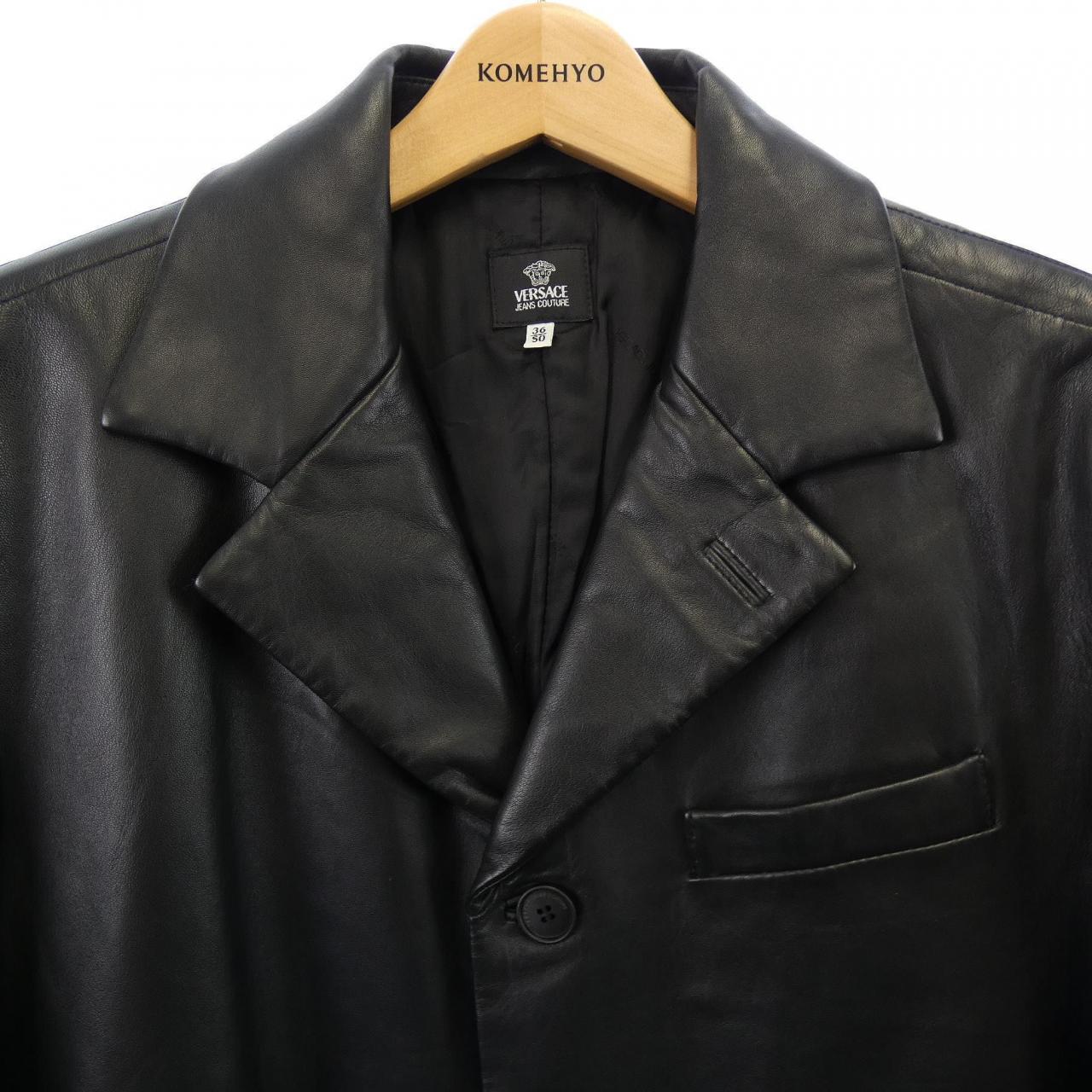 【ヴィンテージ】ヴェルサーチェ ジーンズ VERSACE JEANS レザーコート