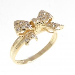 K18YG リボン ダイヤモンド リング 0.12CT