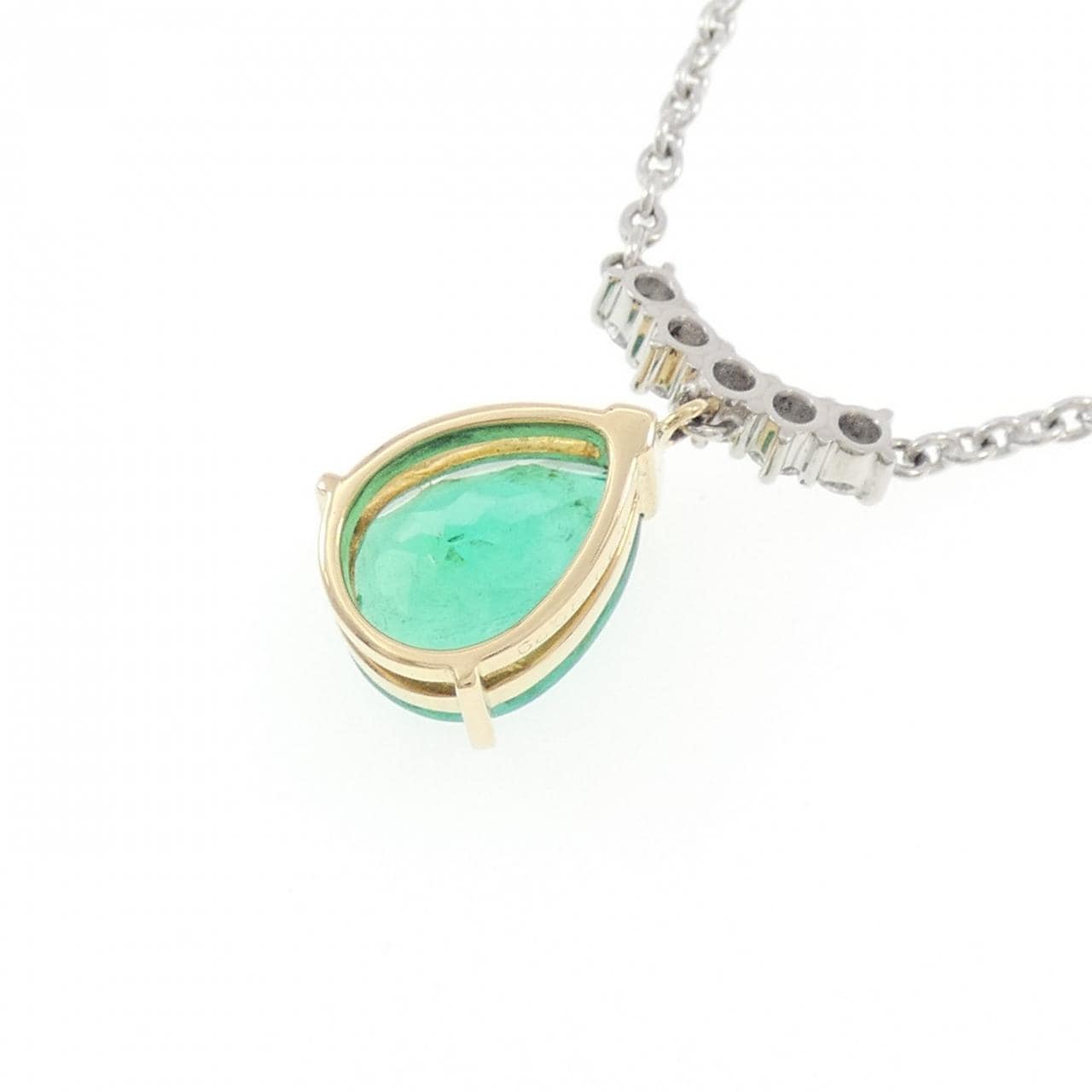 K18YG/PT850 エメラルド ネックレス 4.20CT コロンビア産