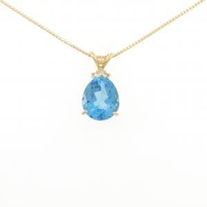 K18YG ブルートパーズ ネックレス 5.00CT