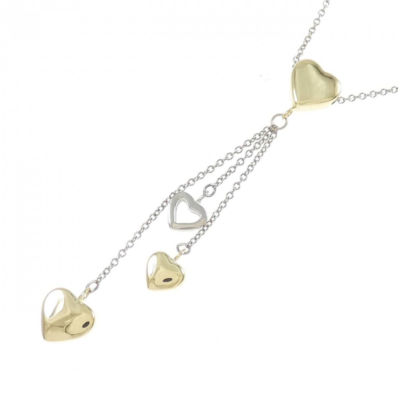 TIFFANY multi heart drop pendant necklace