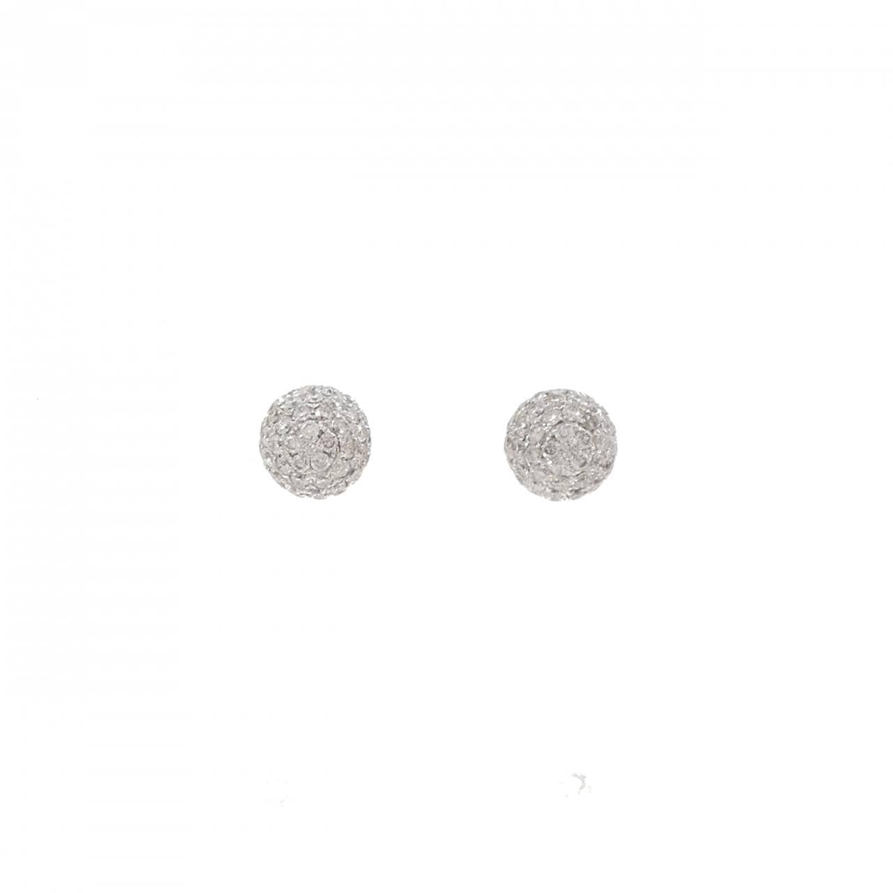 K18WG/750WG パヴェ ダイヤモンド ピアス 1.16CT