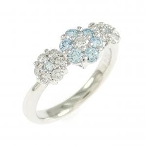 PT900 フラワー ダイヤモンド リング 0.24CT