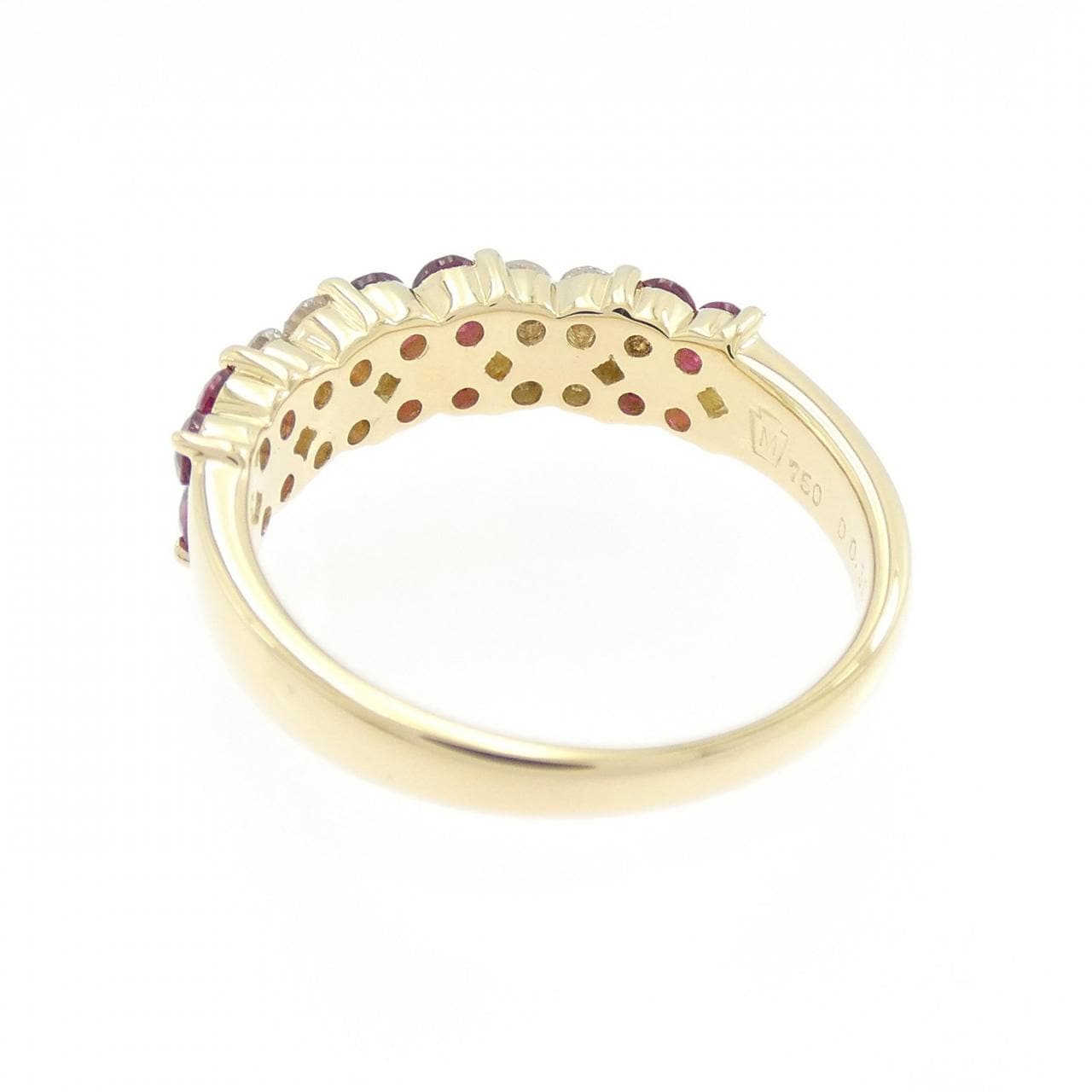 750YG フラワー ルビー リング 0.80CT